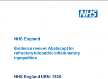 NHS England Evidence review: Abatacept for refractory idiopathic inflammatory myopathies NHS England URN: 1925